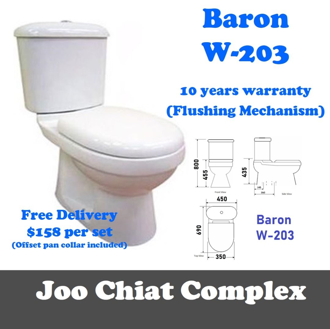 Baron Toilet Bowl W203, Furniture & Home Living, Bathroom & Kitchen