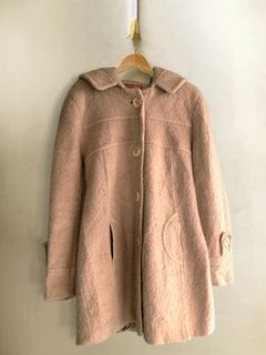 Beige Fleece Hoodie Coat