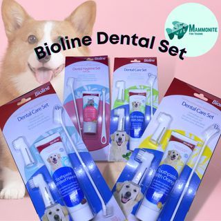 Bioline Pet Dental Care Set Toothbrush and Toothpaste with Finger Brush