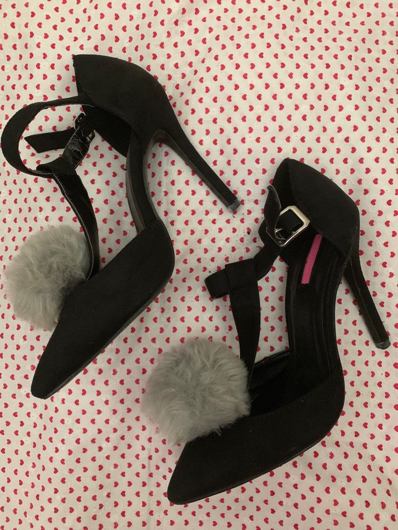 Grey pom cheap pom pumps