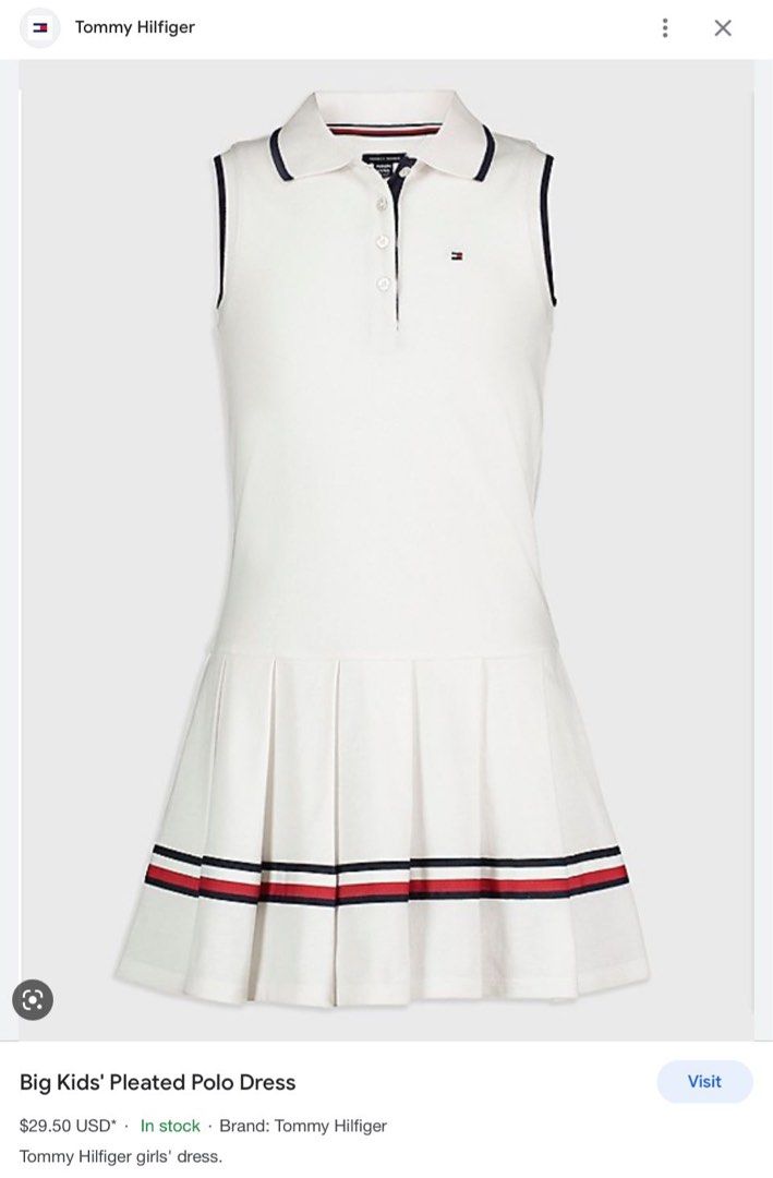 BNWT Tommy Hilfiger Polo Pleated Dress Babies Kids Babies Kids Fashion on Carousell