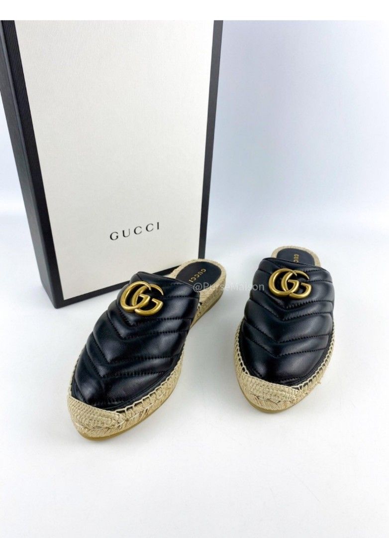 Brand New Gucci GG Slip On Mule Marmont Black (Size 37.5 EU, 24.5cm),  Luxury, Sneakers \u0026 Footwear on Carousell