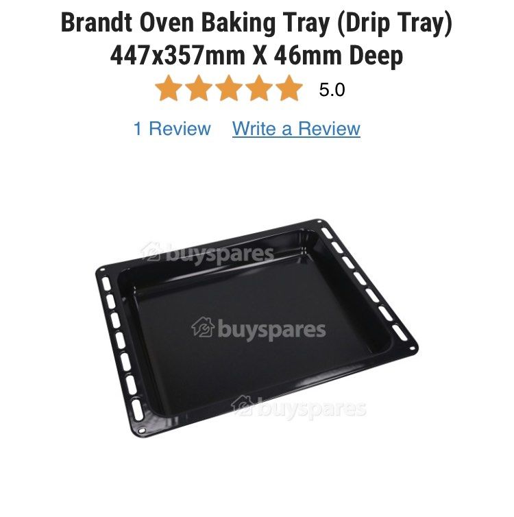 Brandt Oven Baking Tray (Drip Tray) 447x357mm X 46mm Deep, TV & Home