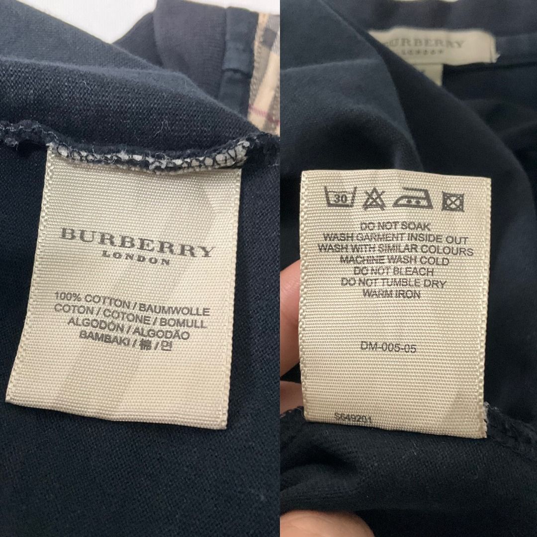 BURBERRY London Black V Neck Tshirt MADE IN HONGKONG with CODE UNISEX FIT Womens Medium XL FOR MEN Medium Women s Fashion Tops Shirts on Carousell