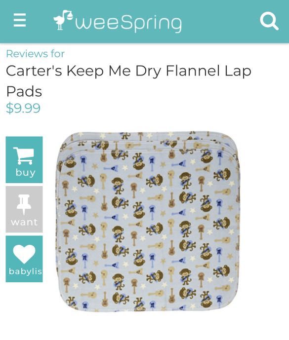 Carter’s cotton flannel quick dry bed liners 3pcs (Category: Changing Mats & Accessories) located in Quezon City. Submitted by muffet9 (Listing ID 1213652353, Image 3). Description: Authentic Carter’s Bought in the US Used for a few times only Bed liners •Carter's multi functional 3 pack waterproof pads can be used during diaper changes, feeding, travel, and playtime. Measures 12x13.5 for plenty of coverage and has an absorbent and soft flannel f