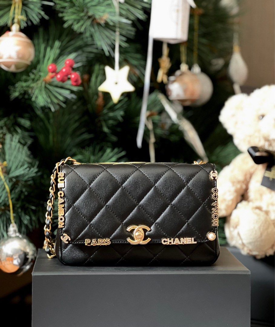 Chanel Mini Rectangular Charm Black Lambksin Ghw, Luxury, Bags  Wallets on  Carousell