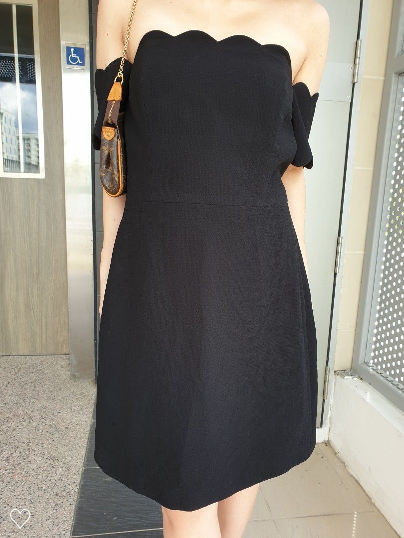 mini black dress off shoulder Black Off Shoulder Long Sleeve Mini Dress