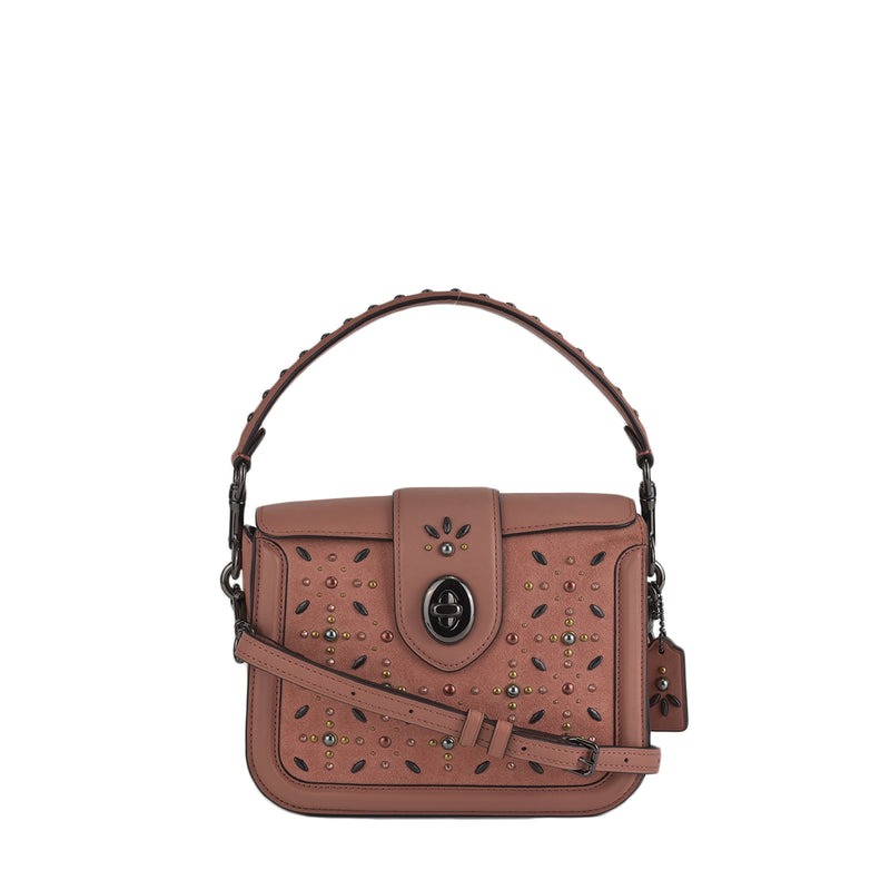 Coach 24075 Prairie Rivets Page Crossbody in Dark Nickel Melon