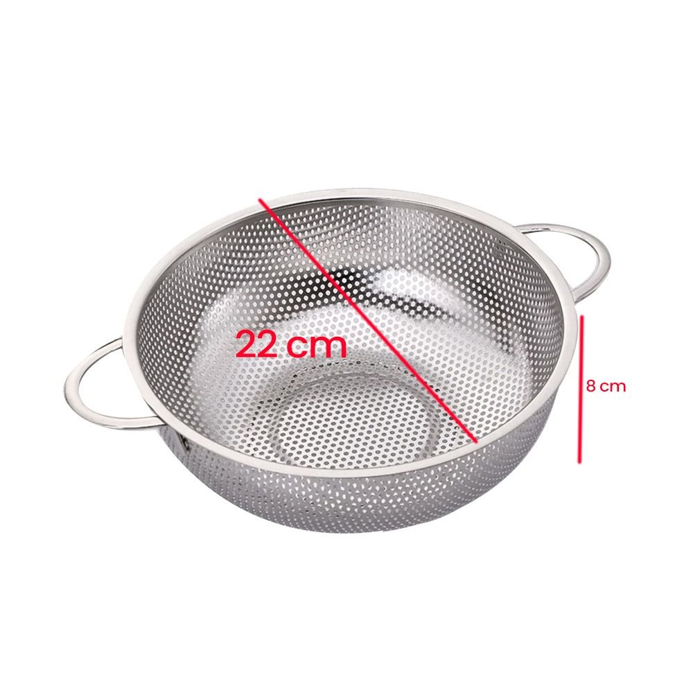 Colander Strainer Kitchen Drainer Stainless Steel Basket 25cm 22cm Easy