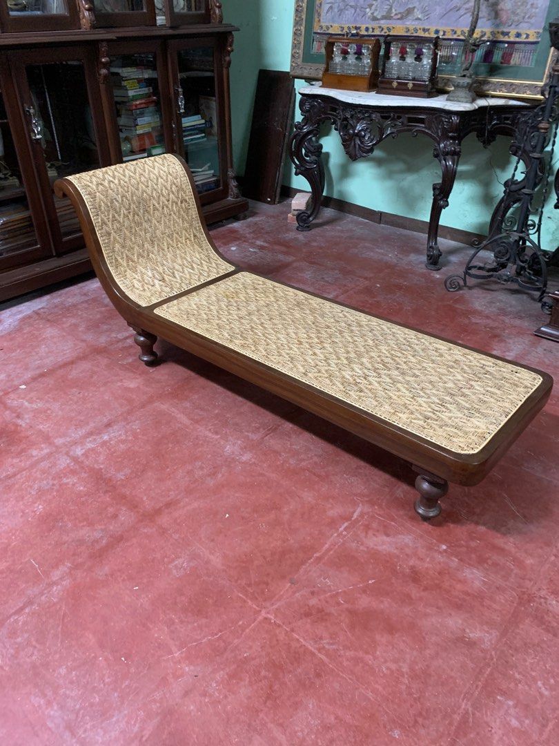 Dutch Colonial Planters Long Lounge Chair, Furniture & Home Living