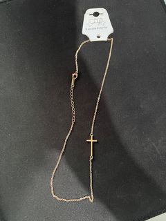 Cross Rose Gold Titanium Necklace