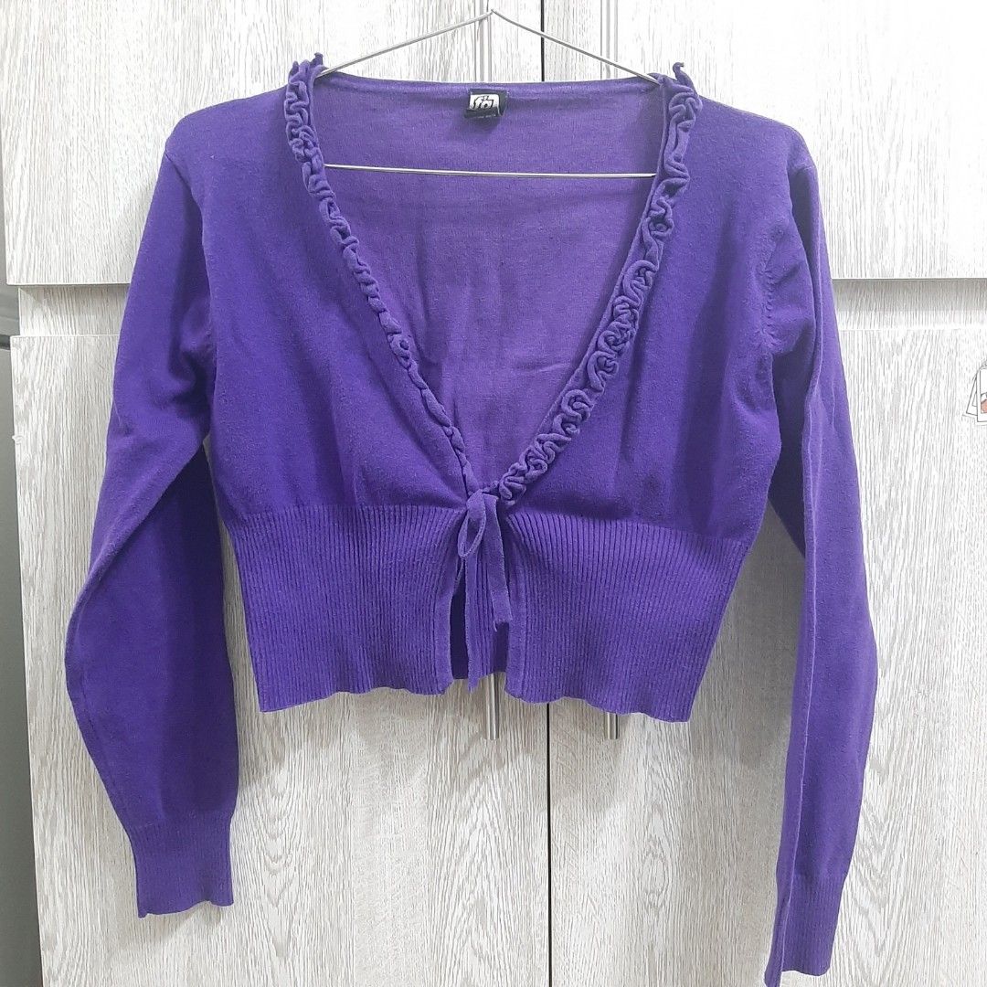Cute Violet Cardigan (Category: Coats, Jackets and Outerwear) located in Manila. Submitted by jmstuff__ (Listing ID 1213675500, Image 1). Description: - comfortabl to wear - fitter cardigan style 👉 meet-up or same day delivery only 👉 location: españa, manila.