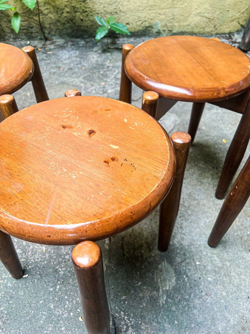 Danish Wooden stools, Furniture & Home Living, Furniture, Chairs on