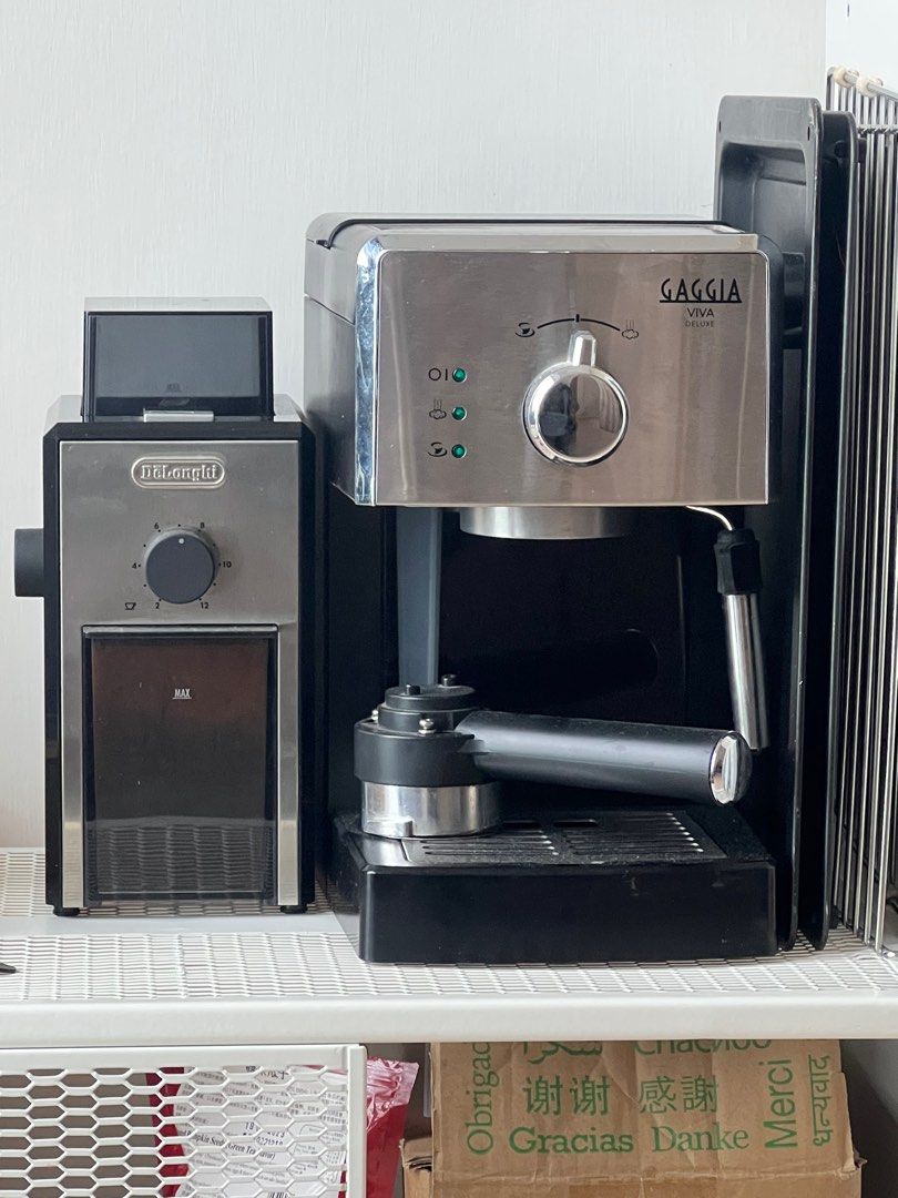 Delonghi coffee grinder and Gaggia viva deluxe coffee machine, 家庭電器, 廚房