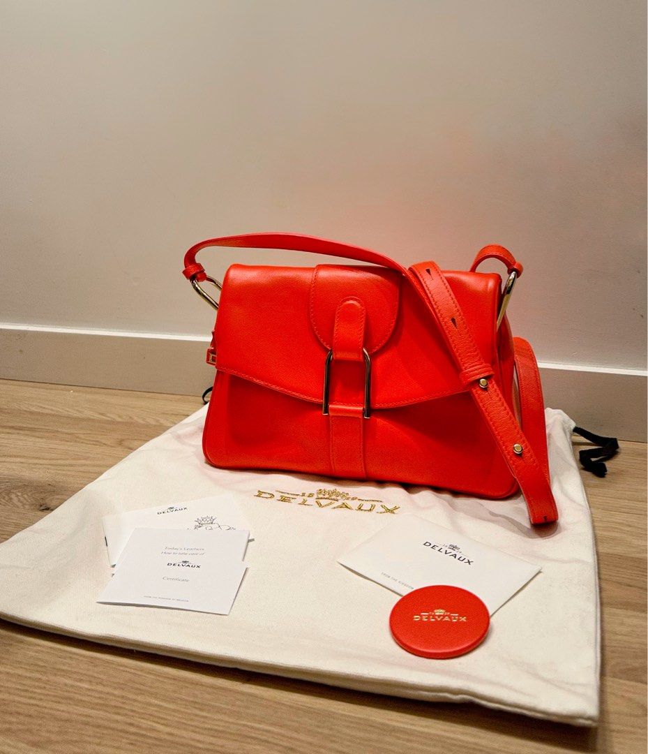 Delvaux 'Givry' Red Cross Body Bag