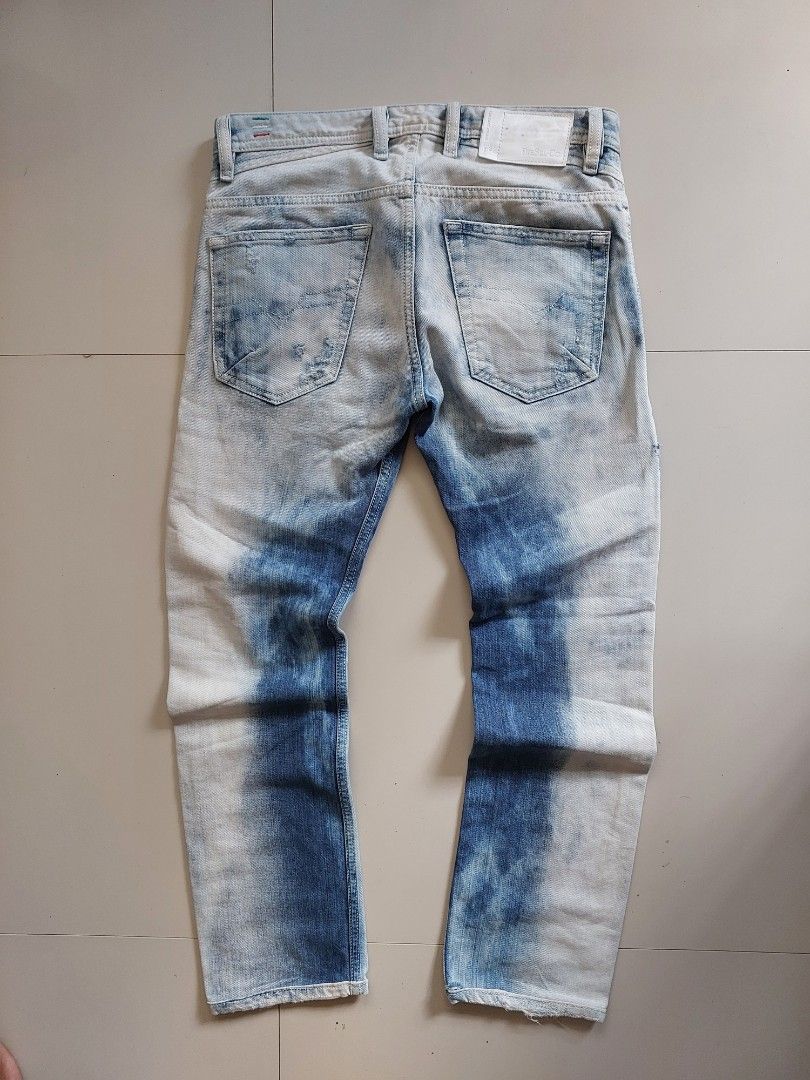 DIESEL Limited Edition Size 30 Shioner Indigo Cotton Blend Twill Sequined Distressed Skinny Jeans main image 0