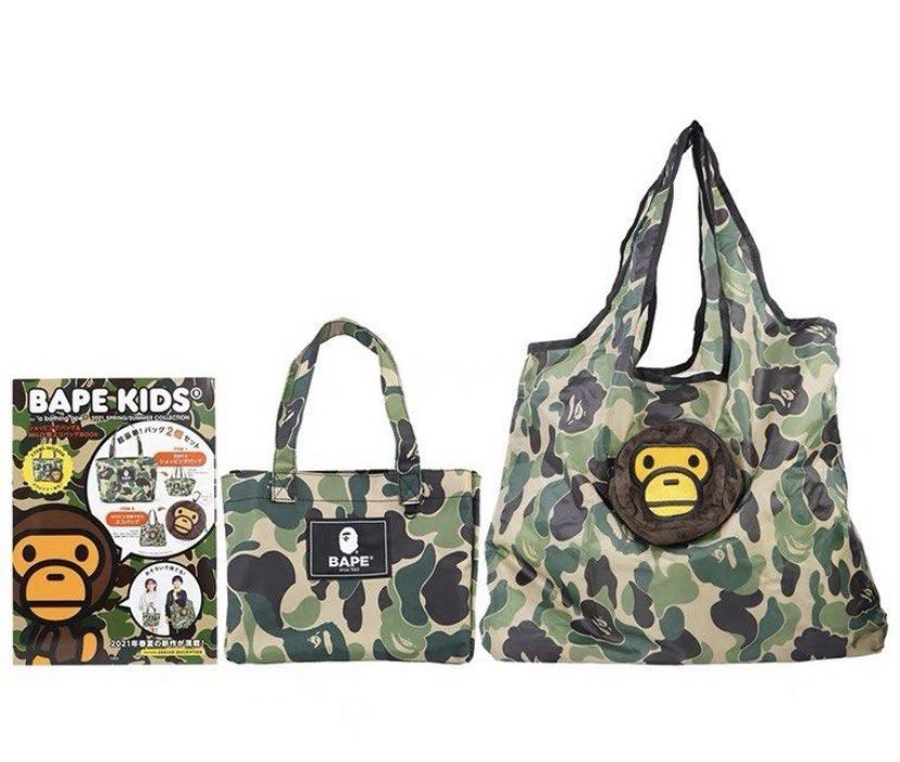 Japanese magazine gift Ape Bape Kids blue/red tote bag – JapanHandbag