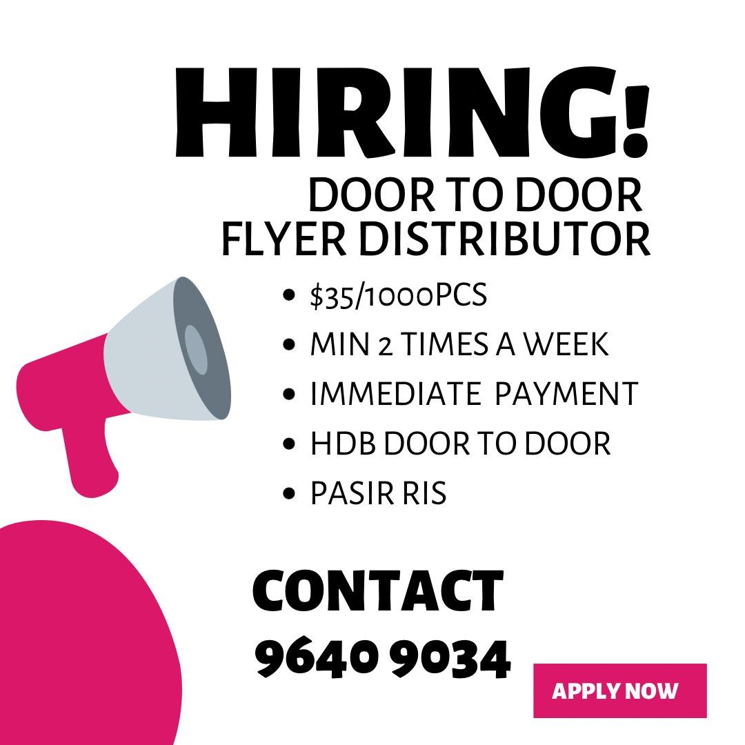 Flyer distributor, Announcements on Carousell