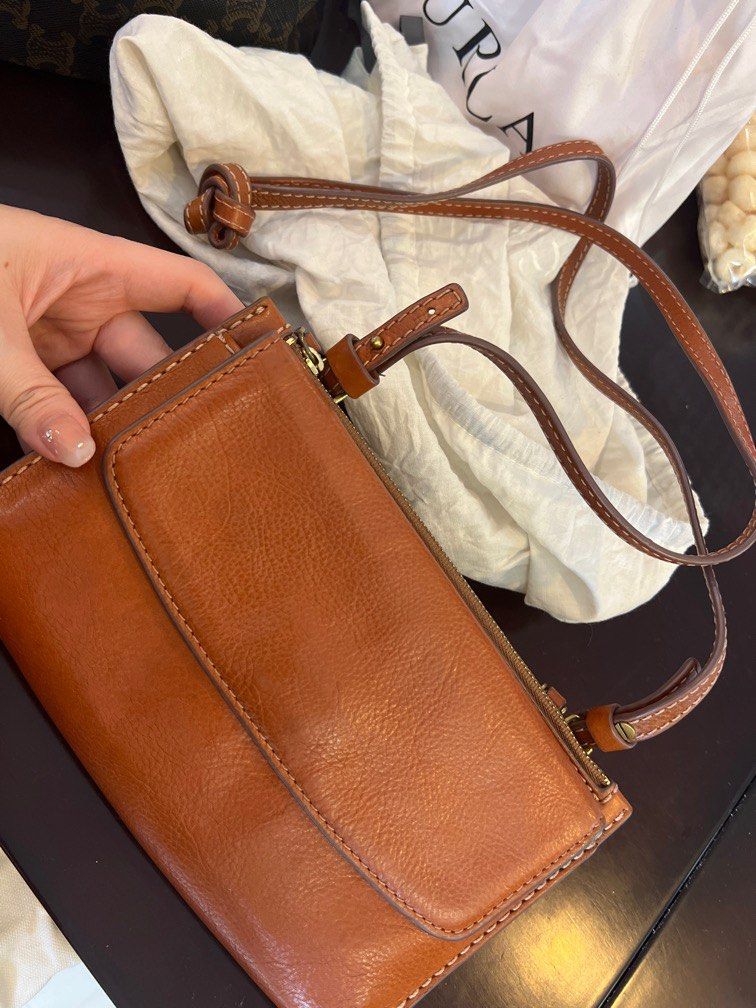 Fossils leather bag, Women's Fashion, Bags & Wallets, Crossbody Bags