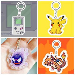 GAMEBOY DESIGN KEYCHAIN ACRYLIC/ SINGAPORE KEYCHAIN CUSTOMISE/ BEST GIFTS FOR KID / FAREWELL GIFT