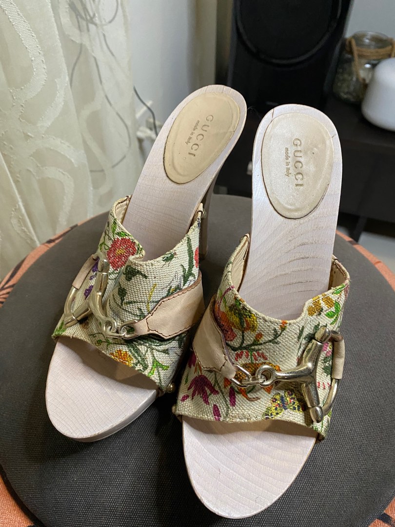 Gucci Floral clogs heels Luxury Sneakers Footwear on Carousell