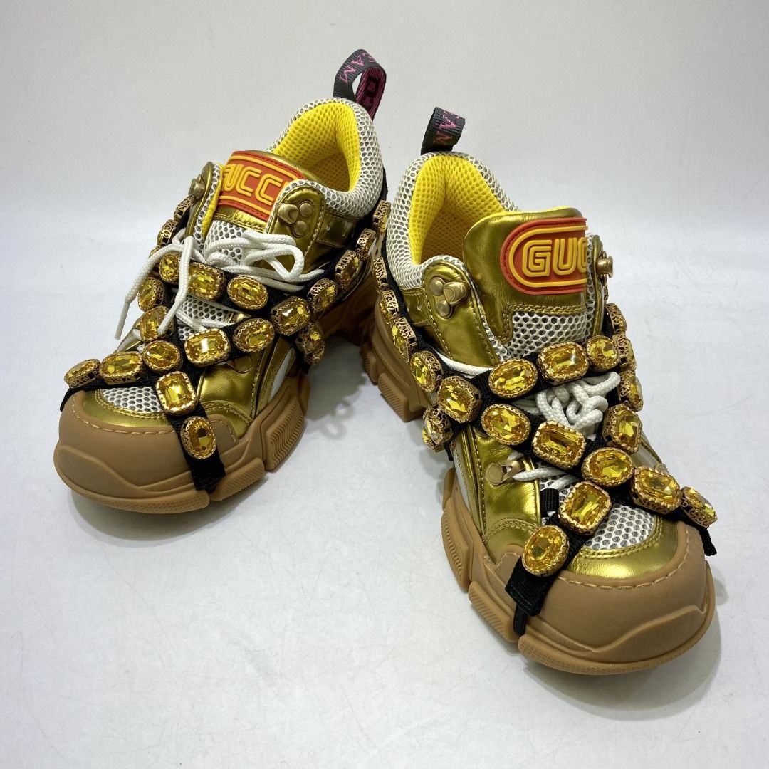 Golden gucci clearance shoes