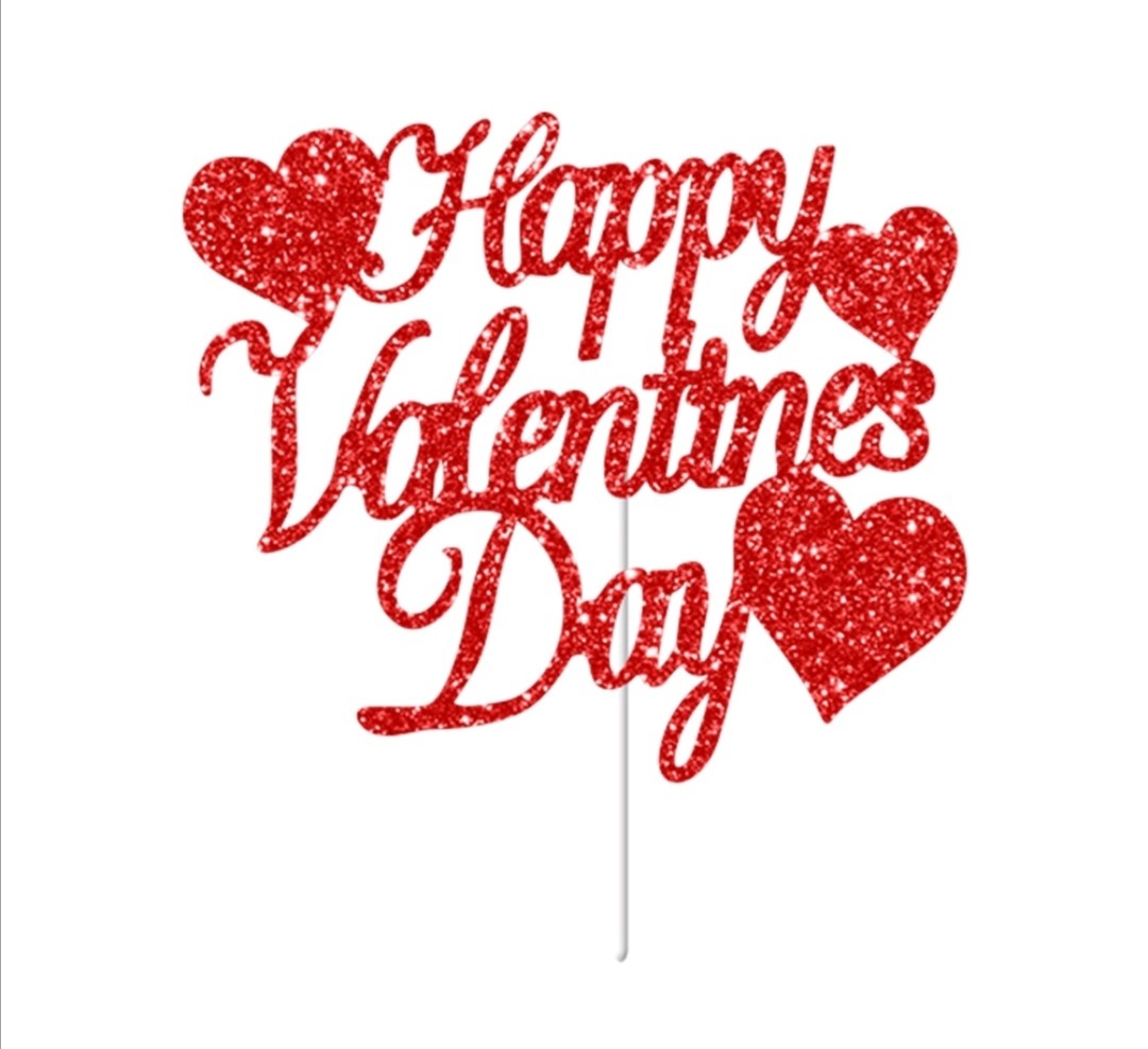 HAPPY VALENTINES CAKE TOPPER, Hobbies & Toys, Stationary & Craft ...