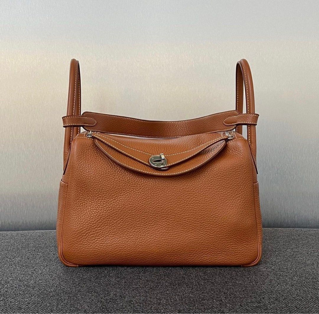 Hermes Lindy 30 Etoupe Clemence PHW, Luxury, Bags & Wallets on Carousell