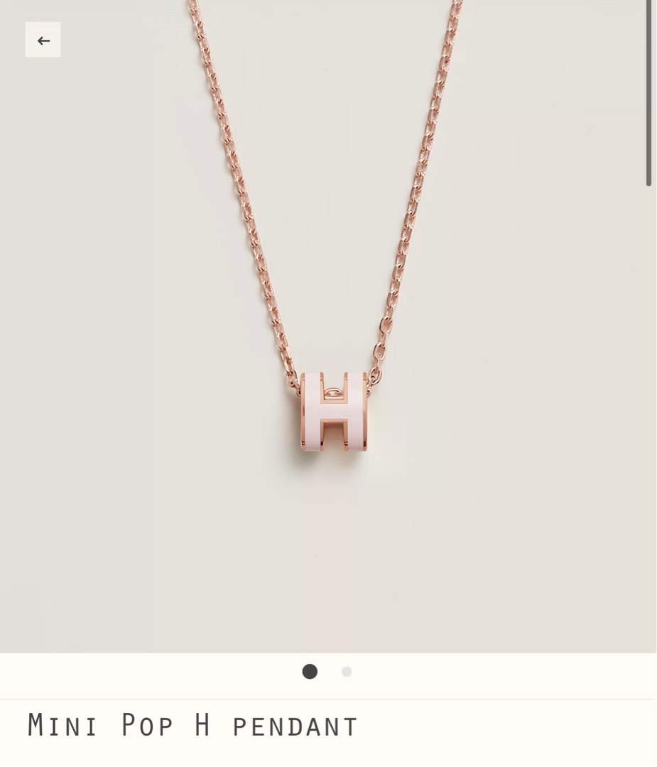 Hermes Mini Pop H Pink Rose Gold Necklace, Luxury, Accessories on Carousell