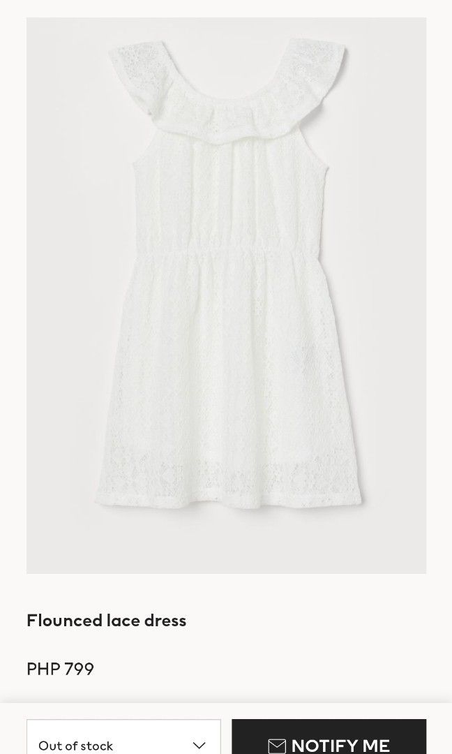 Hu0026M flounced lace dress, Babies u0026 Kids, Babies u0026 Kids Fashion on Carousell