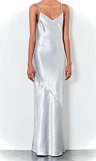 H&M metallic silver maxi dress