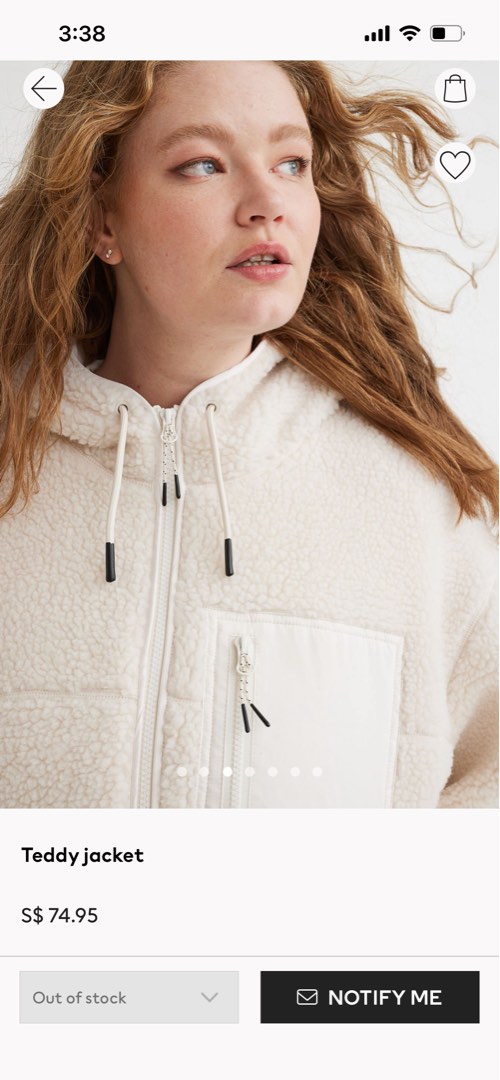 White teddy coat h&m cheap