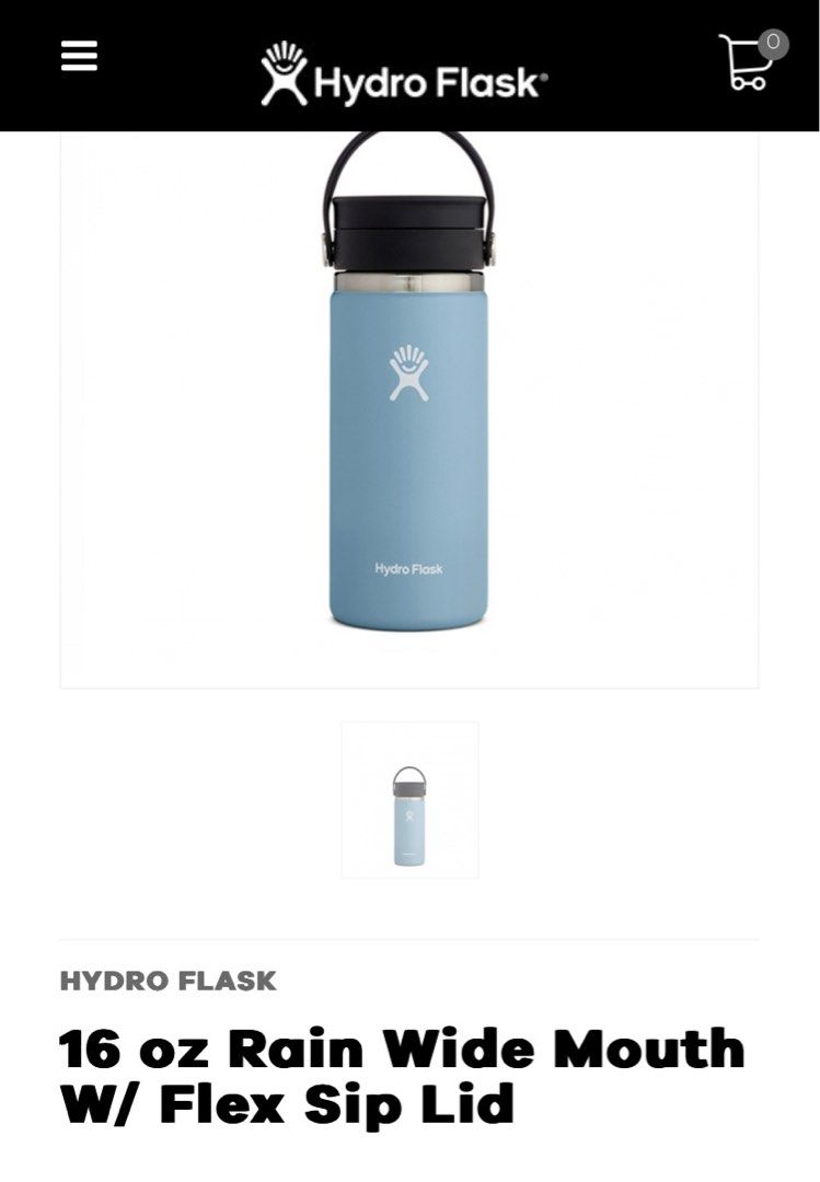 Hydro Flask 20 oz Wide Mouth Bottle with Flex Sip Lid Rain