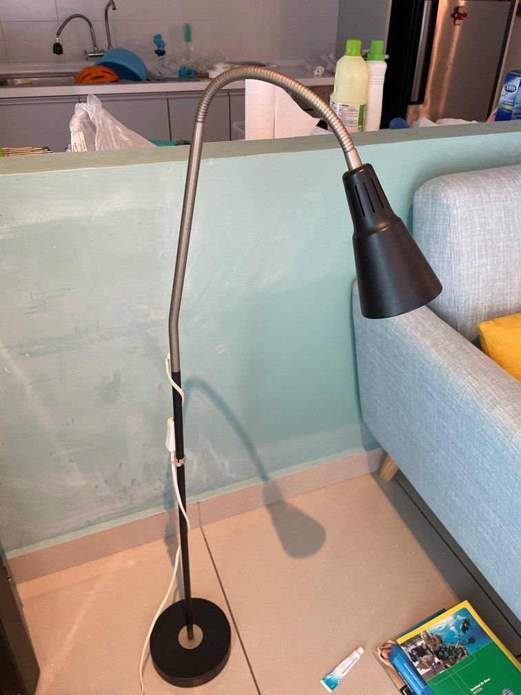 Ikea black standing lamp, Furniture & Home Living, Lighting & Fans