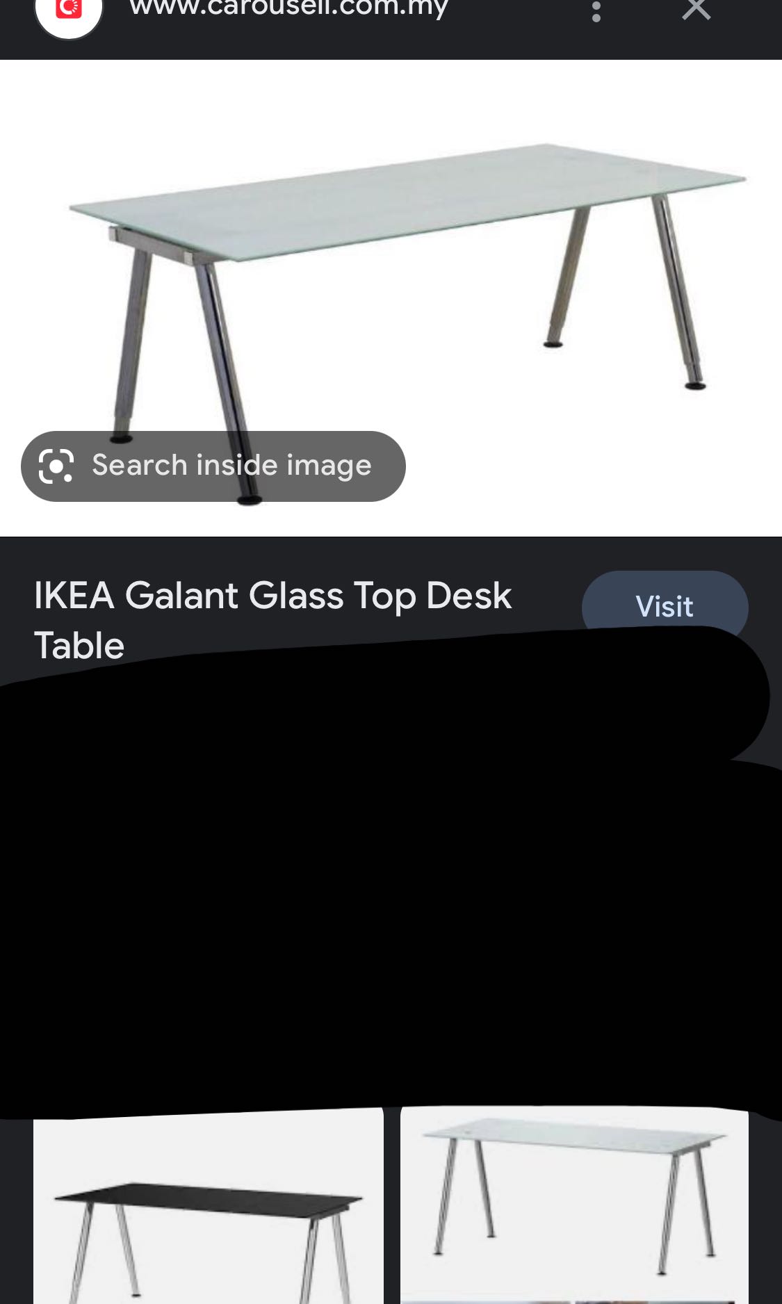 IKEA galant tempered glass table desk top work , Furniture & Home