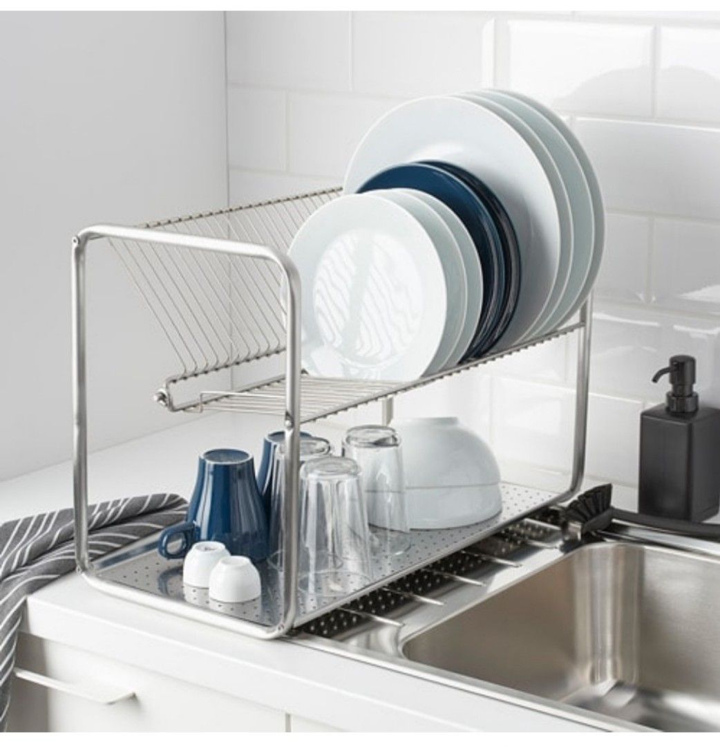 Ikea Ordning Stainless Steel Dish Drainer, Furniture & Home Living