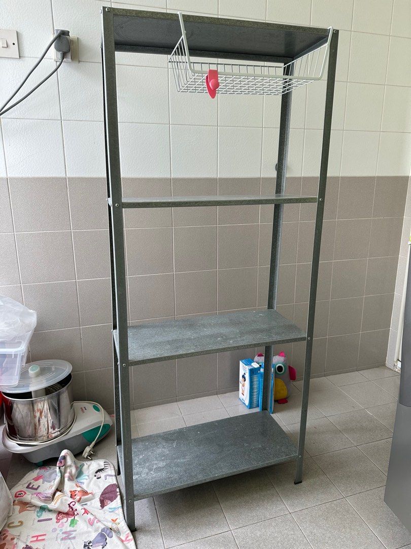 IKEA Storage rack metal, Furniture & Home Living, Home Improvement