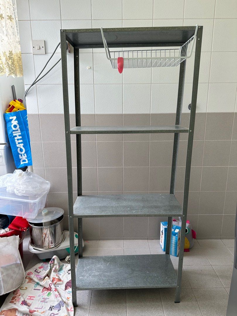 IKEA Storage rack metal, Furniture & Home Living, Home Improvement