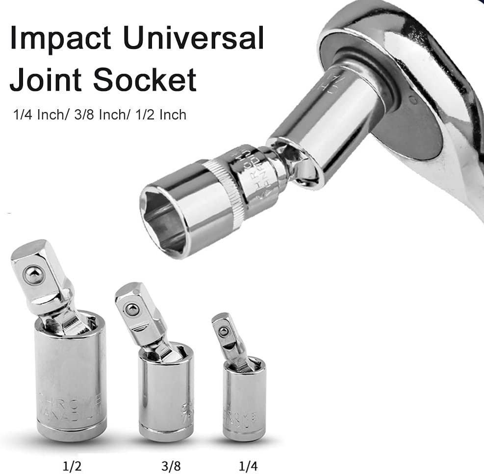 Impact Universal Joint Socket Sets 1/4 Inch, 3/8 Inch, 1/2 Inch Swivel ...