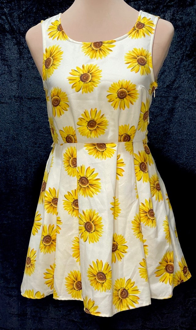 INGNI SUNFLOWER MINI DRESS above the knee, Women's Fashion, Dresses & Sets, Dresses on Carousell