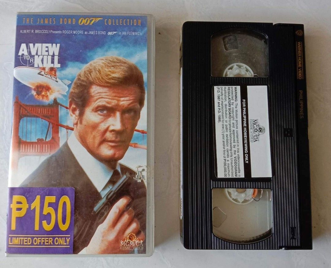James Bond VHS Collection (Category: CDs & DVDs) located in Manila. Submitted by shogun1975 (Listing ID 1213568771, Image 2). Description: 20 pieces James Bond VHS collection. All original. Played once or twice. Ideal for your mancave or library as showcase display..