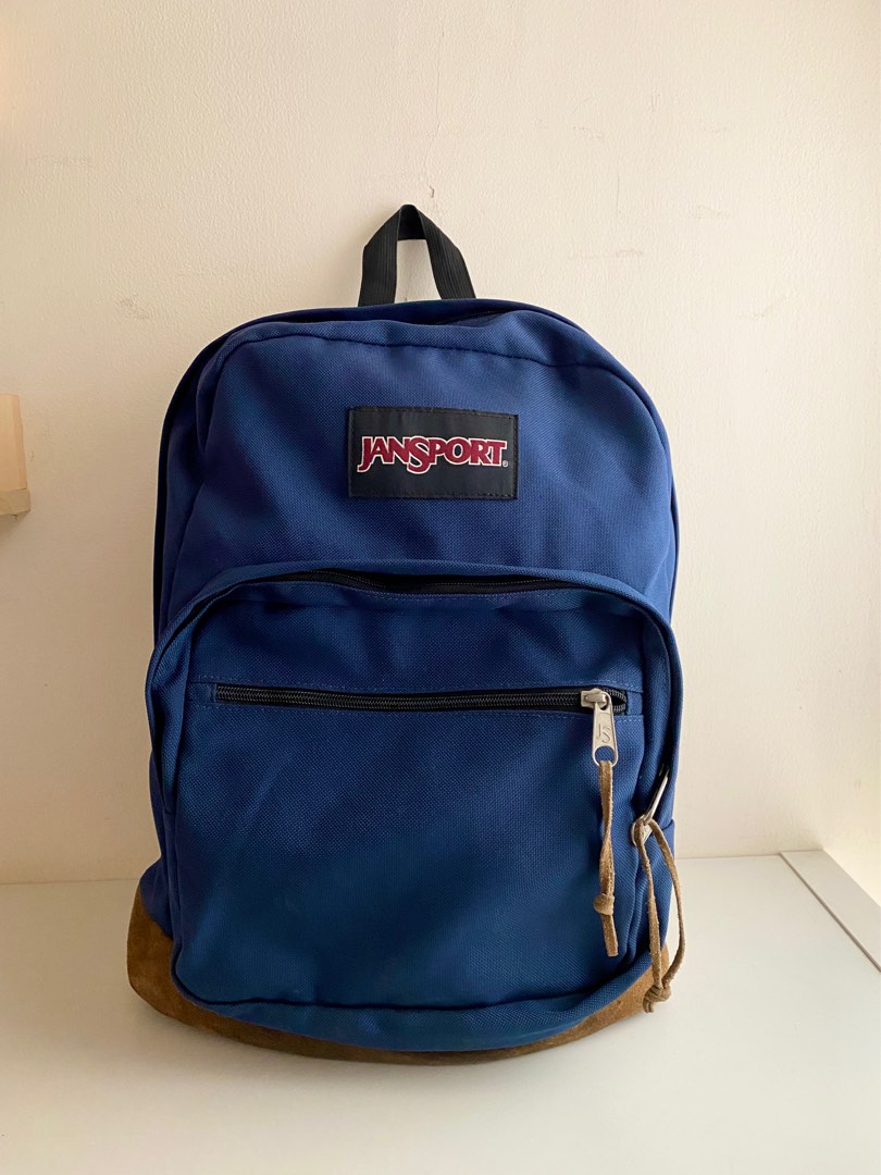Jansport Backpack Original Right Pack Navy Blue, Barang Mewah, Tas