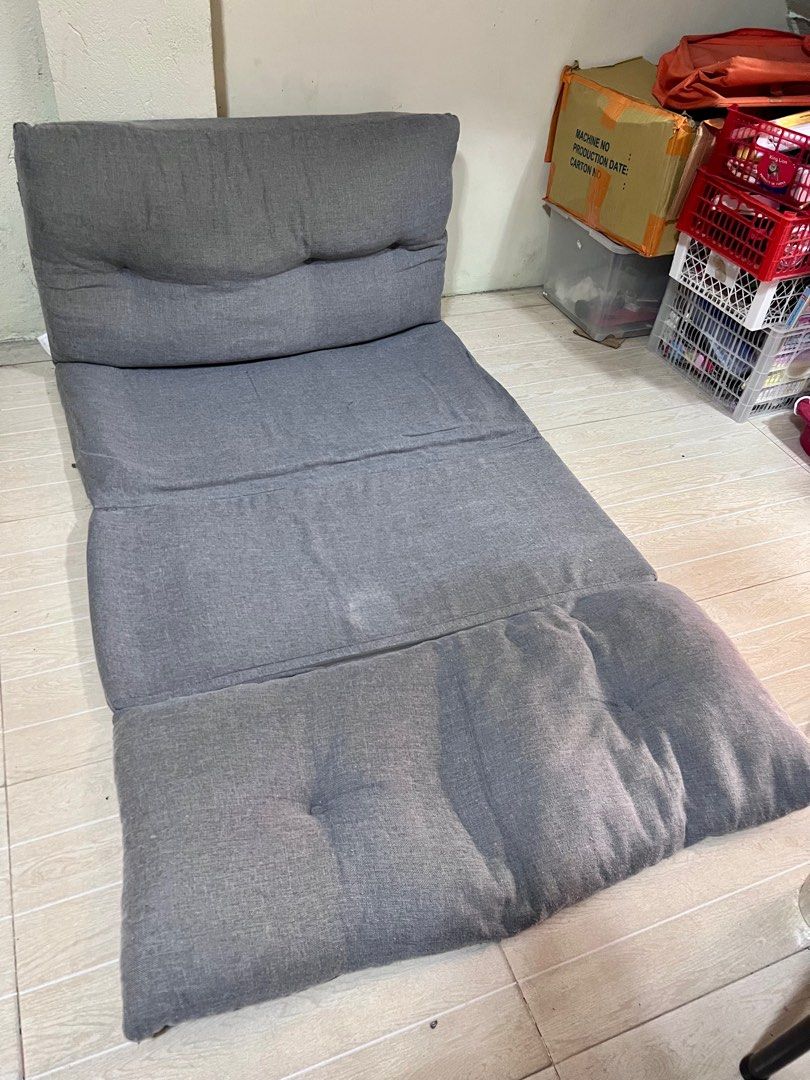 Japan Surplus Gray Floor Sofa Bed (used), Furniture & Home Living