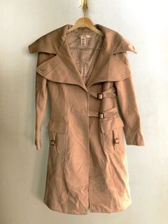 Khaki Beige Double-Breasted Trench Coat