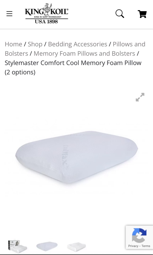 King koil memory shop foam pillow