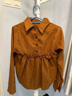 Korean long sleeve shirt Brown