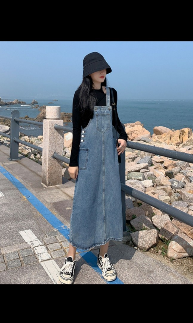 Denim Jumpsuit for Girls (Korean Style), Women's Fashion, Dresses & Sets,  Jumpsuits on Carousell