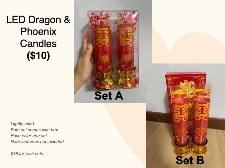 LED Dragon & Phoenix Candles, Hobbies & Toys, Memorabilia & Collectibles, Vintage Collectibles