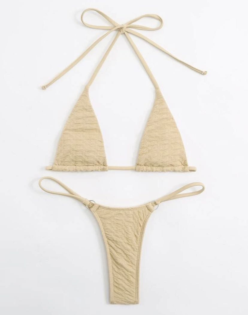 Light Khaki Triangle Bikini, Women's Fashion, Swimwear, Bikinis