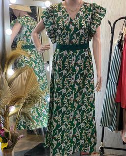 Longdress hijau pattern